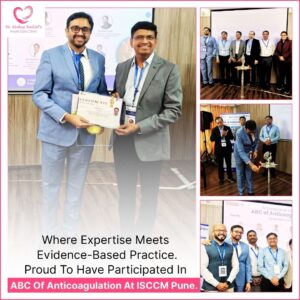 Doctors receiving a certificate and participating in the ABC of Anticoagulation conference at ISCCM Pune