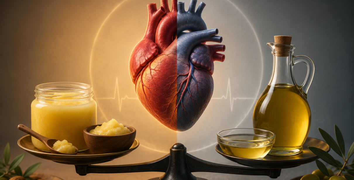 Comparison of ghee and cooking oil for heart healthy diet choices