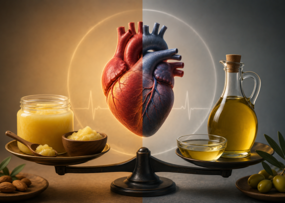 Comparison of ghee and cooking oil for heart healthy diet choices