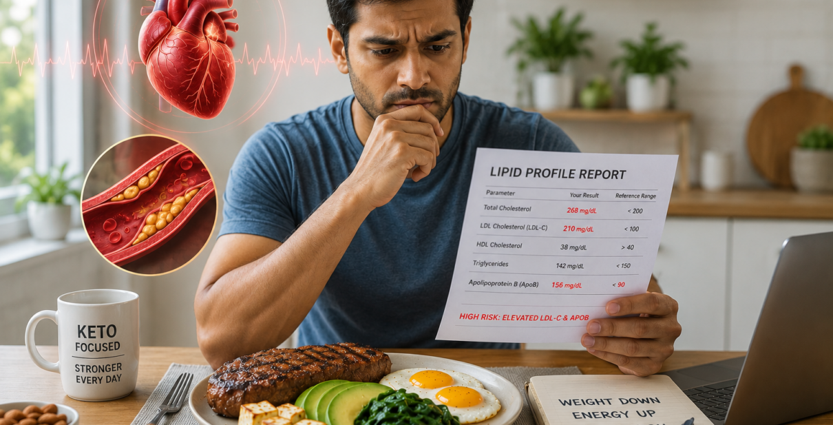 Professional discussing high-protein ketogenic diet and elevated LDL cholesterol levels with a cardiologist.